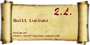 Quitt Luciusz névjegykártya